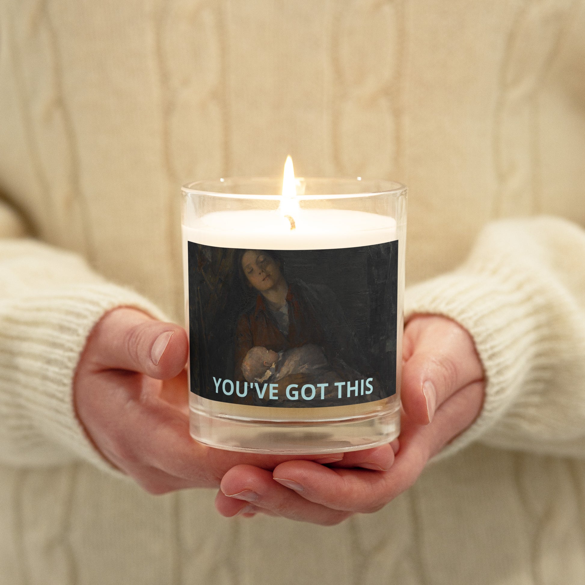 You've Got This New Mom Soy Wax Candle (Vintage Mom & Baby Painting)